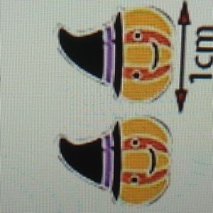 Halloween earrings Enamal Cute Pumpkin Witch in Orange & Black Hypoallergenic